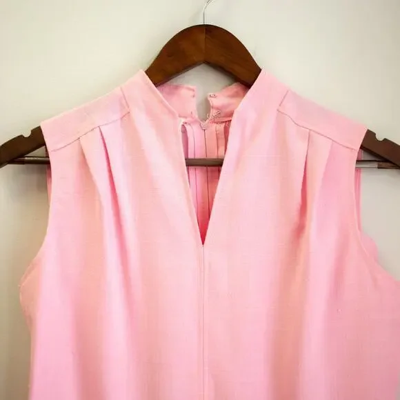 Vintage 80s Pink Sleeveless Dress Size Medium - Picture 2 of 8